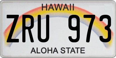 HI license plate ZRU973