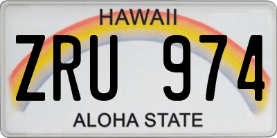 HI license plate ZRU974