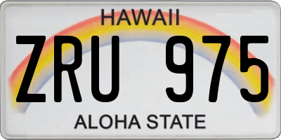 HI license plate ZRU975