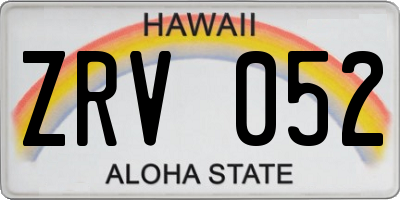 HI license plate ZRV052