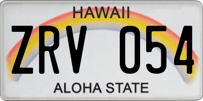 HI license plate ZRV054