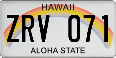 HI license plate ZRV071