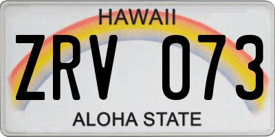 HI license plate ZRV073