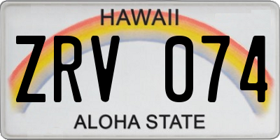 HI license plate ZRV074