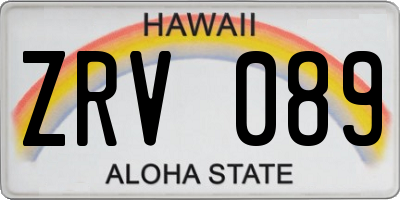 HI license plate ZRV089