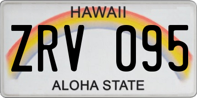 HI license plate ZRV095