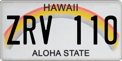 HI license plate ZRV110