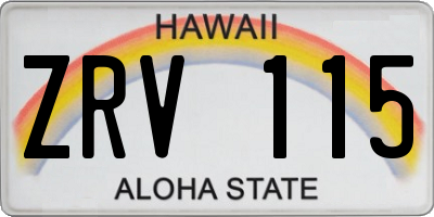 HI license plate ZRV115