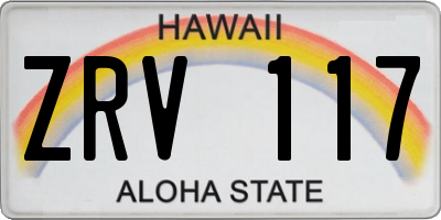 HI license plate ZRV117