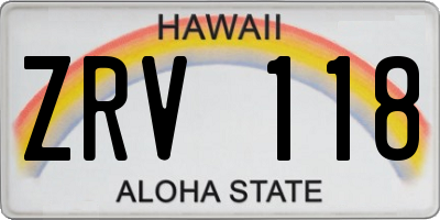 HI license plate ZRV118