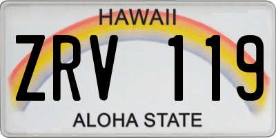 HI license plate ZRV119