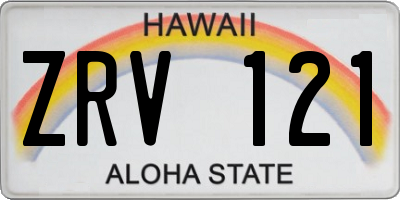 HI license plate ZRV121