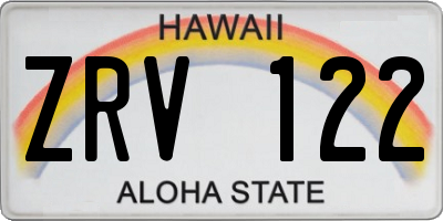 HI license plate ZRV122