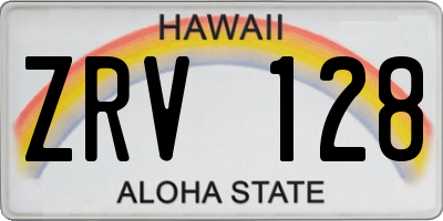 HI license plate ZRV128