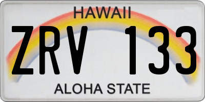 HI license plate ZRV133