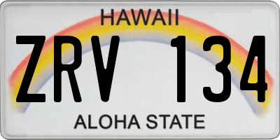 HI license plate ZRV134