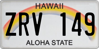 HI license plate ZRV149
