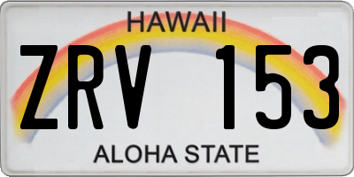 HI license plate ZRV153