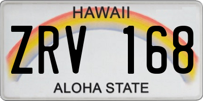 HI license plate ZRV168