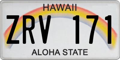 HI license plate ZRV171