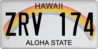 HI license plate ZRV174