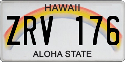 HI license plate ZRV176
