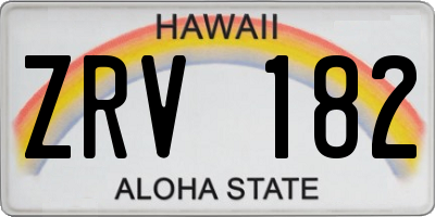 HI license plate ZRV182