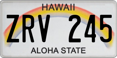 HI license plate ZRV245