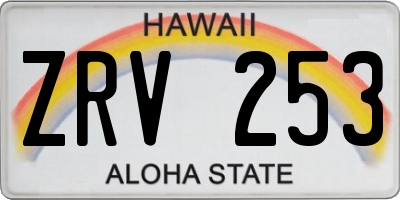 HI license plate ZRV253