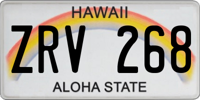 HI license plate ZRV268