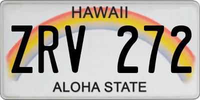 HI license plate ZRV272