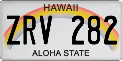 HI license plate ZRV282