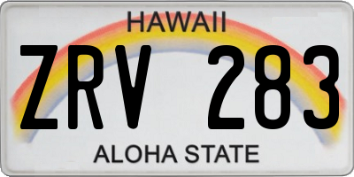 HI license plate ZRV283