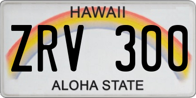 HI license plate ZRV300
