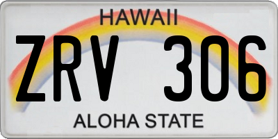 HI license plate ZRV306