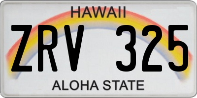 HI license plate ZRV325