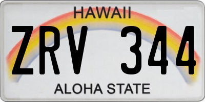 HI license plate ZRV344