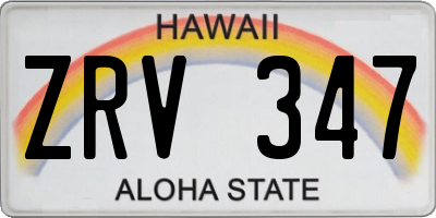 HI license plate ZRV347