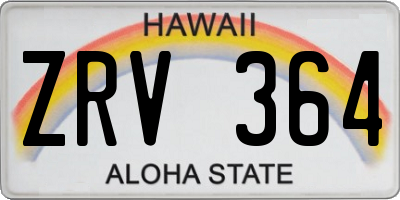 HI license plate ZRV364