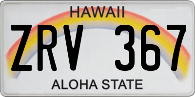 HI license plate ZRV367