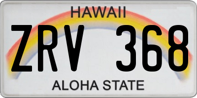 HI license plate ZRV368