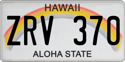 HI license plate ZRV370