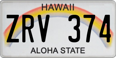 HI license plate ZRV374
