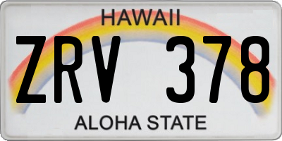 HI license plate ZRV378