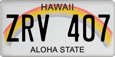 HI license plate ZRV407
