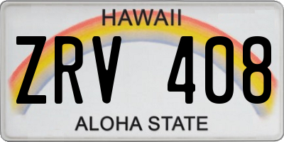 HI license plate ZRV408