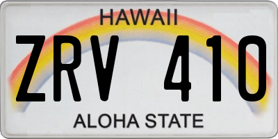 HI license plate ZRV410