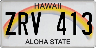 HI license plate ZRV413