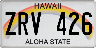 HI license plate ZRV426