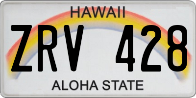 HI license plate ZRV428